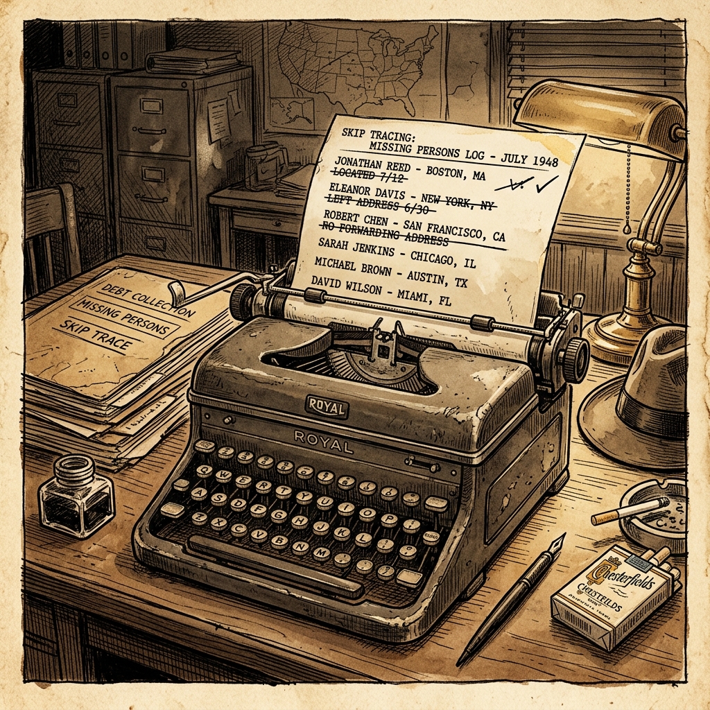 Following paper records and skip tracing